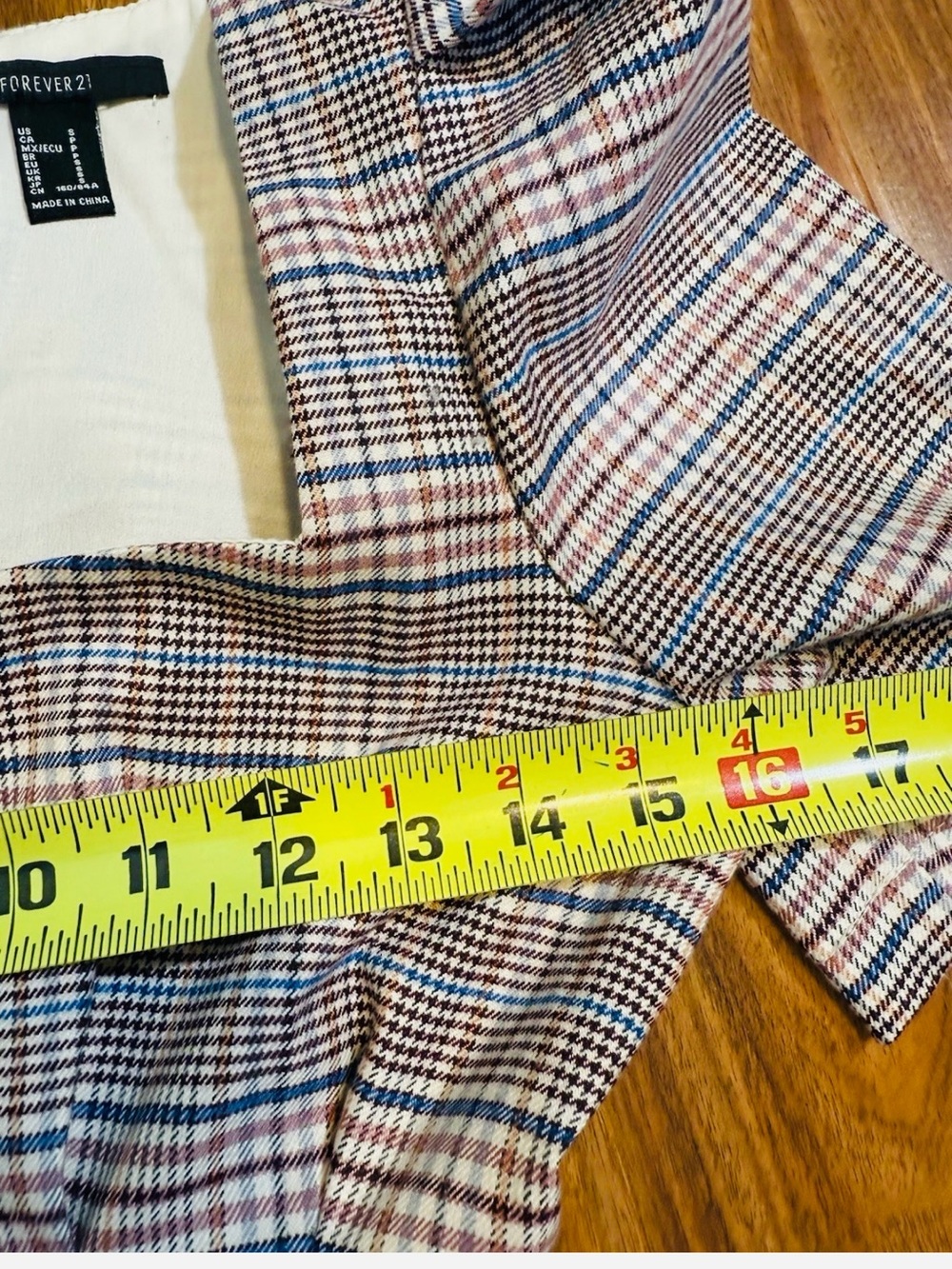 Forever 21 Plaid Square-Neck Mini Dress - Brown & Cream - Size S - Picture 8 of 13